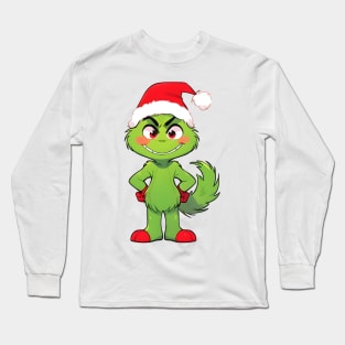 Cartoon Grinch's Christmas Joy Long Sleeve T-Shirt